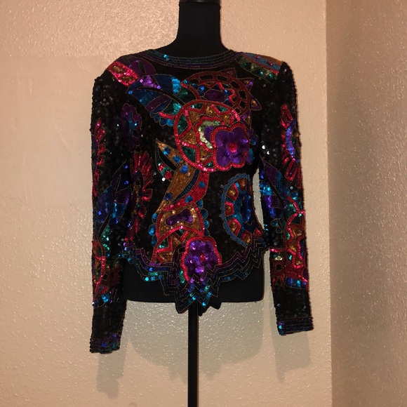 Laurence Kazar Tops - Laurence Kazar New York Sequin Top Sz L